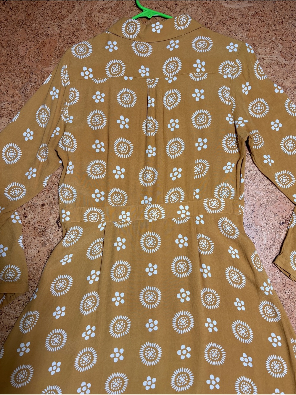 Boden Longsleeve Floral Full Button Down Shirt Dress in Mustard Sz 8 Regular - Picture 8 of 13